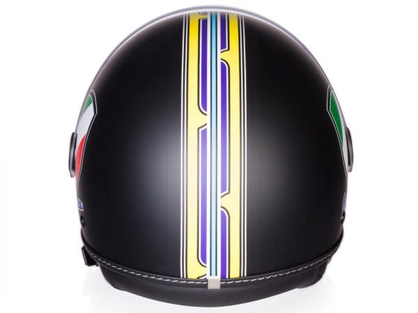 Helm -VESPA Jethelm V-Stripes- schwarz gelb (Casco Black)- XS (52-54 cm) 606524M01B