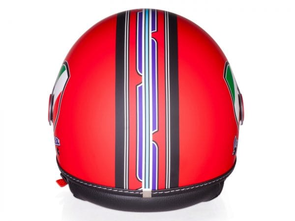 Helm -VESPA Jethelm V-Stripes- rot schwarz (Casco Red)- S (55-56 cm) 606524M02R