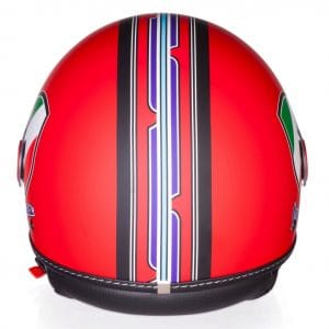 Helm -VESPA Jethelm V-Stripes- rot schwarz (Casco Red)- L (59-60 cm) 606524M04R