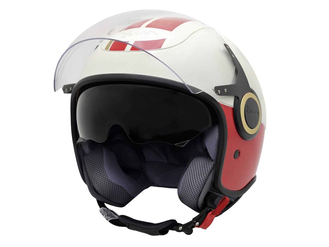 Motorradhelm Boost Jet-Helm Rot/Weiss 