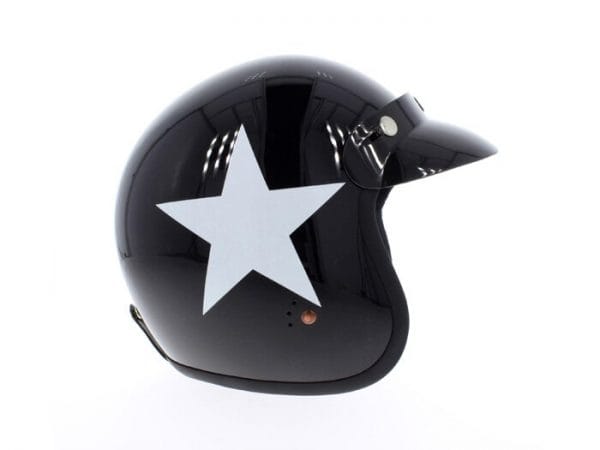 Helm -BANDIT ECE Star Jet- schwarz / weiss – XXL (63 cm) BNE1817